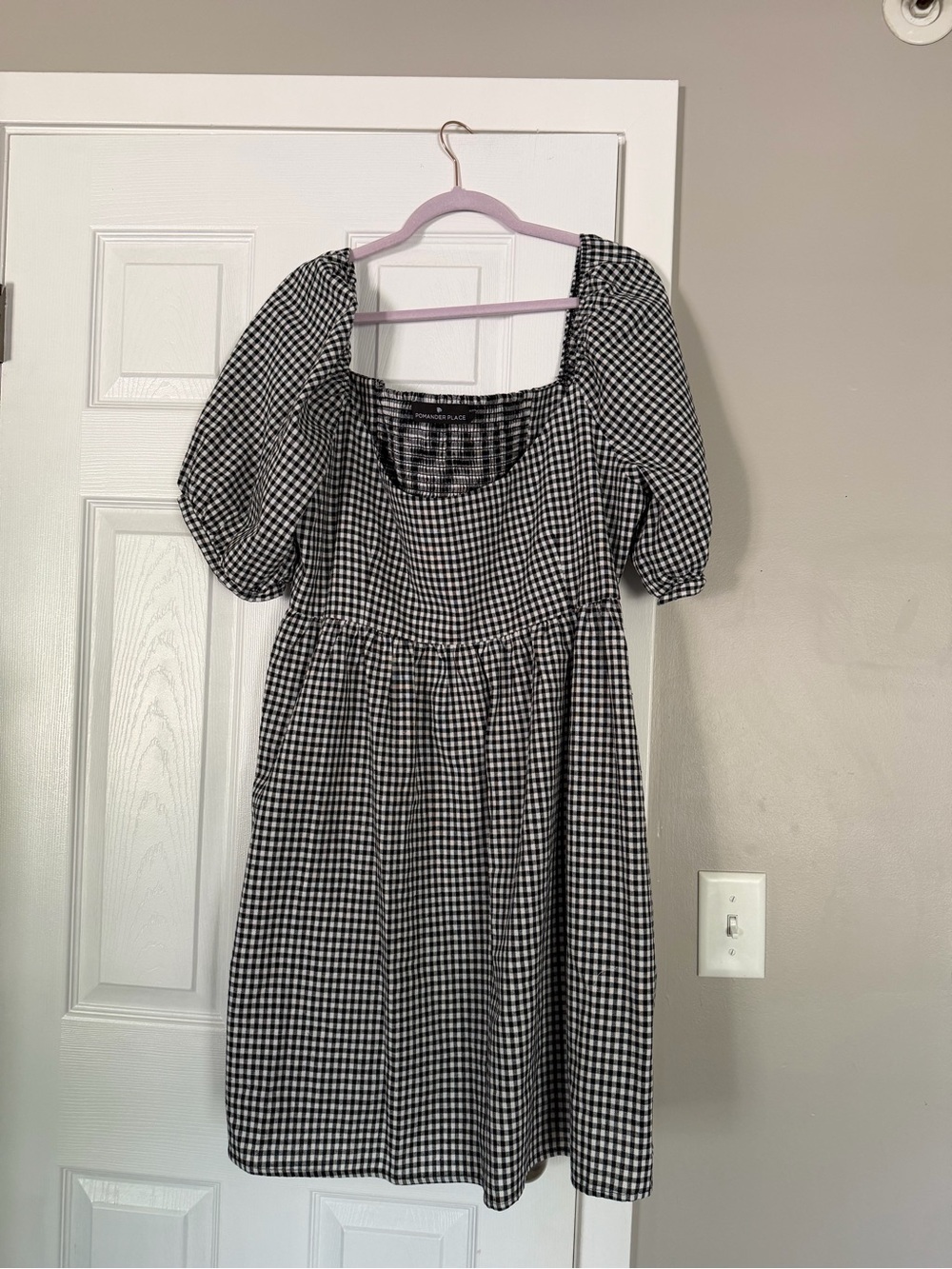 Pomander Place Tuckernuck Plaid Gingham Autumn Fall Mini Dress Plus Size XXXL